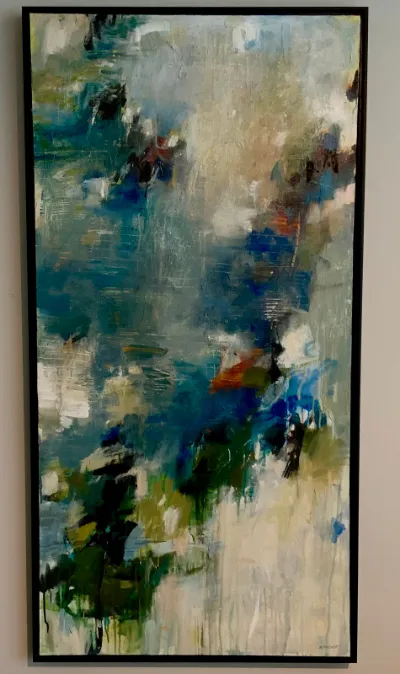 Ambedo, 24”x 48”, Mixed media on canvas, by Michele Zuzalek