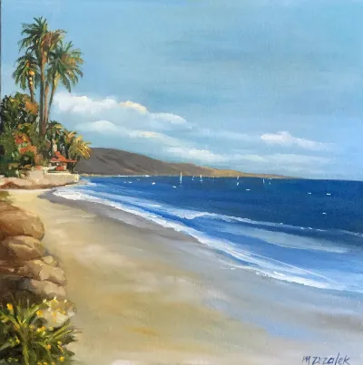 Butterfly Beach Afternoon, 24x24, Prints, by Michele Zuzalek