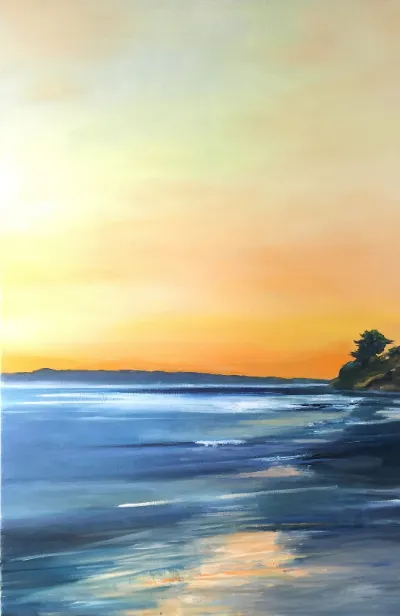 Channel Islands Evening, 24x36, Oil on canvas, by Michele Zuzalek