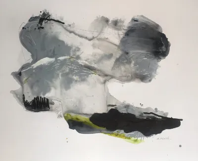 Earth's Silent Whisper, 24x36, Ink and watercolor on yupo paper, by Michele Zuzalek