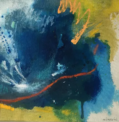 H20 Pure, 10x10, Mixed media on canvas, by Michele Zuzalek