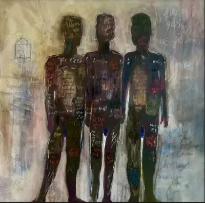 Loves Silent Poetry, 24x24, Mixed Media on Canvas, by Michele Zuzalek