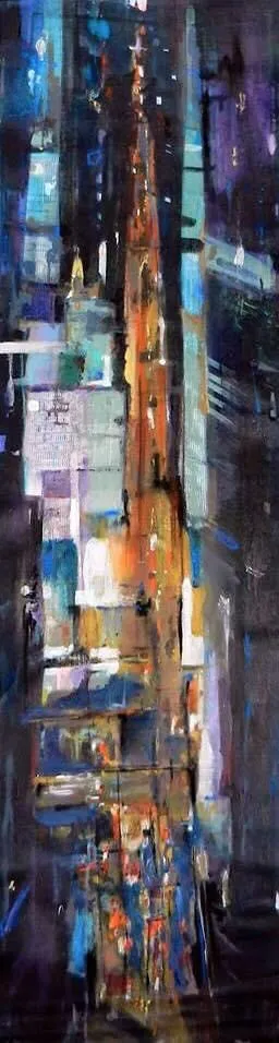 Manhattan, 18x42 Oil on canvas, by Michele Zuzalek