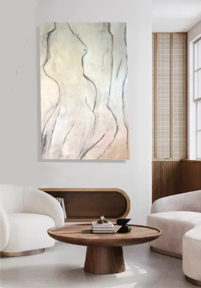 Sing to Me 2, 38’’x58’’, Mixed media on canvas, by Michele Zuzalek