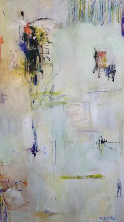 Somewhere, 38x56, Mixed media on canvas, by Michele Zuzalek