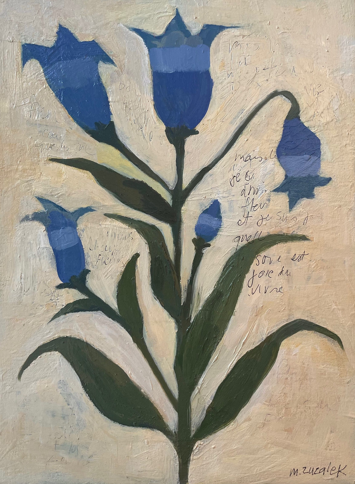 Études Botaniques #14, Oil on canvas panel, 9 × 12 in — work by Michele Zuzalek