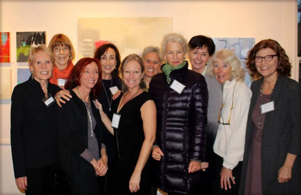 Members of The Abstract10 group of artists gathered at an exhibition