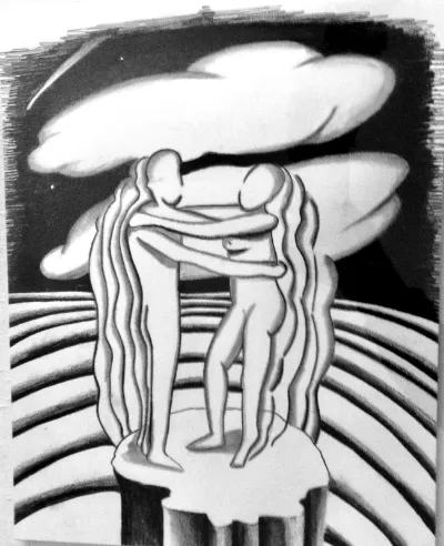 Connection, graphite on paper, by Michele Zuzalek