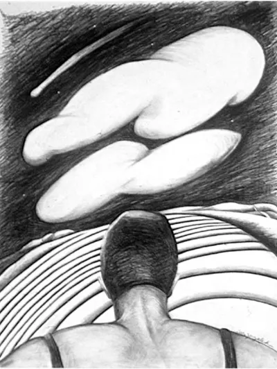Etoile Filante, 24x36, graphite on paper, by Michele Zuzalek
